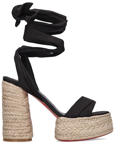 Christian Louboutin Open-toe Lace Up Heel Sandals in Black