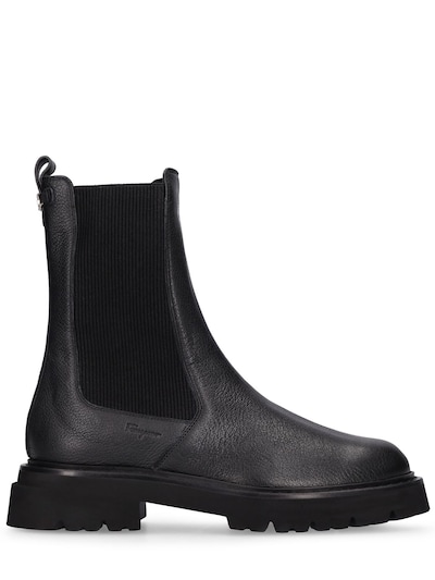 Ferragamo - 10mm oderico leather ankle boots - Black | Luisaviaroma