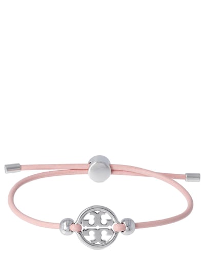 Tory Burch - Miller slider leather bracelet - Pink/Silver | Luisaviaroma