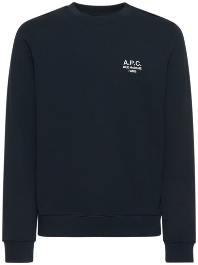 Logo organic cotton crewneck sweatshirt - A.P.C. - Men | Luisaviaroma