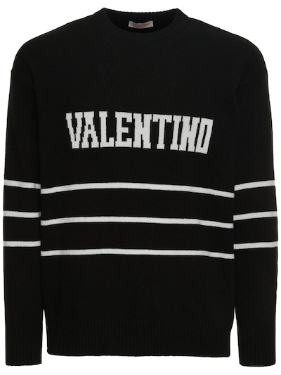 ude af drift cirkulation på vegne af Logo wool knit sweater - Valentino - Men | Luisaviaroma