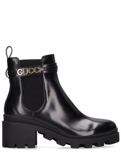50mm trip leather chelsea boots Gucci - Women Luisaviaroma