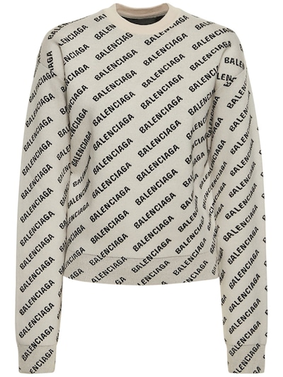 Kalkun analyse Bevidstløs All-over logo cotton blend sweatshirt - Balenciaga - Women | Luisaviaroma