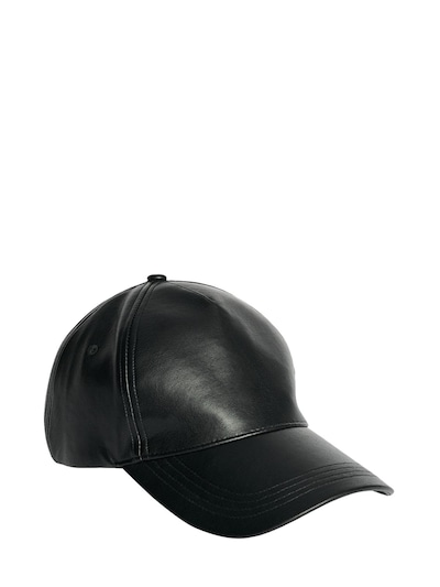 baseball cap black leather