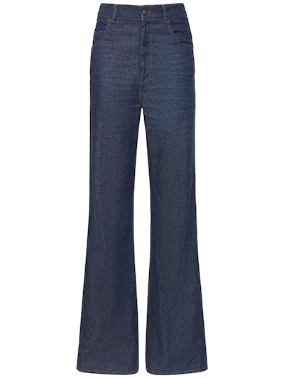 Okayama wide cotton & linen denim jeans - Loro Piana - Women | Luisaviaroma
