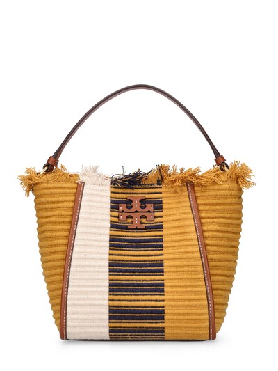 Small mcgraw woven stripe bucket bag - Tory Burch - women | Luisaviaroma