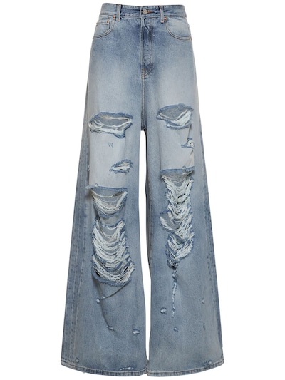 Destroyed baggy cotton denim jeans - VETEMENTS - Men