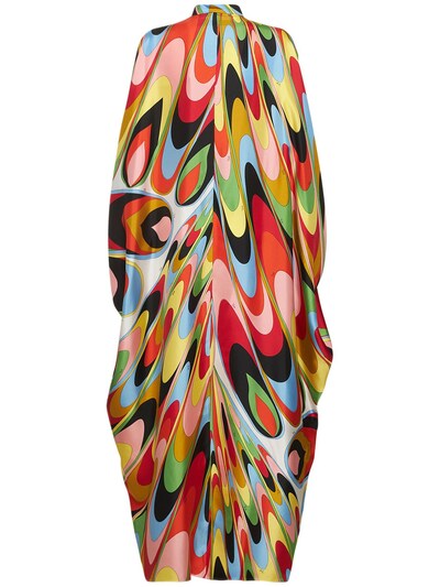 Pucci - Silk twill onde print long kaftan dress - Multicolor | Luisaviaroma