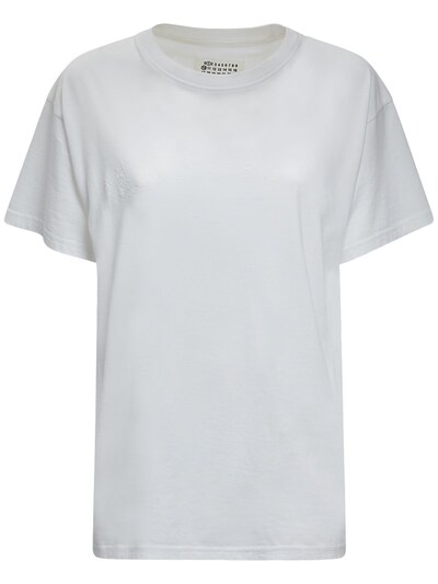 Logo cotton jersey t-shirt - Maison Margiela - Women | Luisaviaroma