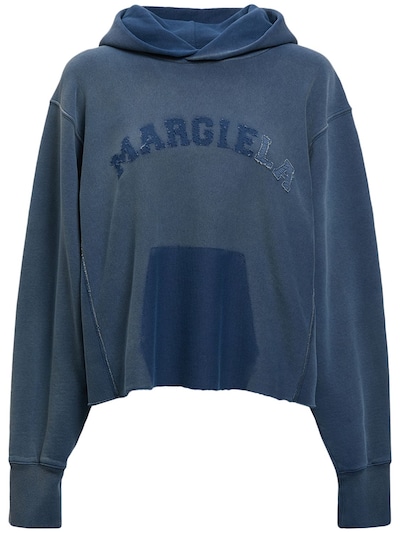 Faded logo cotton jersey hoodie - Maison Margiela - Women | Luisaviaroma