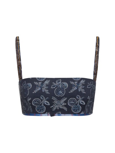 Etro women's bag in paisley denim Blue