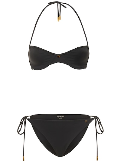 pin uitvinding grafisch Tom Ford - Balconette jersey bikini set - Black | Luisaviaroma