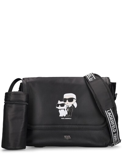 Karl Lagerfeld - Nylon changing bag, mat & bottle holder - Black ...
