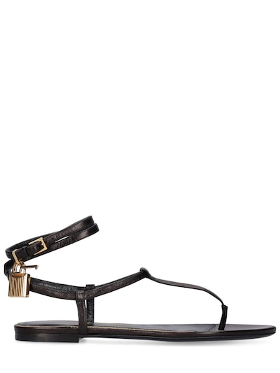 Tom Ford - 10mm leather thong sandals - Black | Luisaviaroma