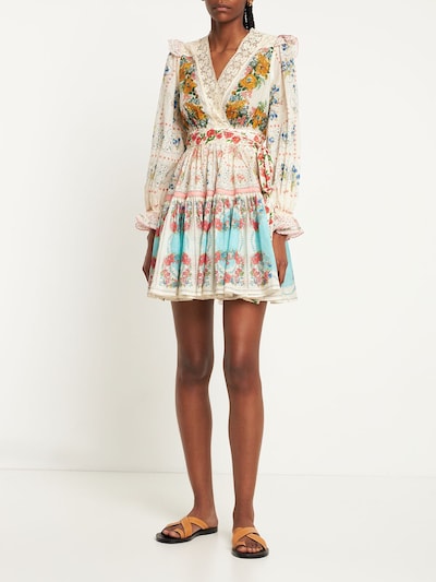 Zimmermann - Clover patchwork cotton mini dress - Multicolor | Luisaviaroma