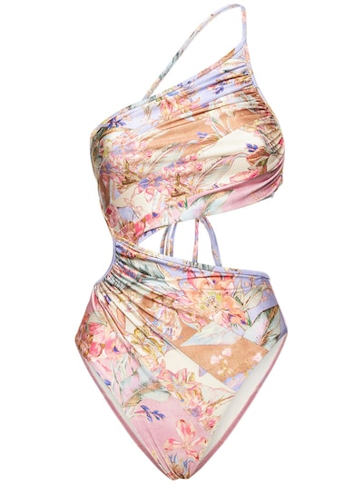 Cira Spliced Printed One Piece Swimsuit Zimmermann Women Luisaviaroma