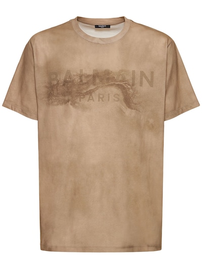 Australien Opgive marked Desert printed logo t-shirt - Balmain - Men | Luisaviaroma
