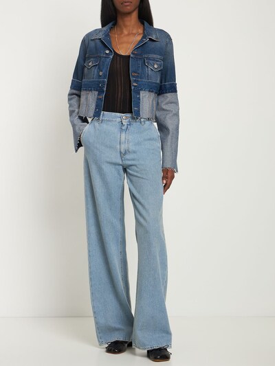 Cotton denim wide jeans - MM6 Maison Margiela - Women | Luisaviaroma