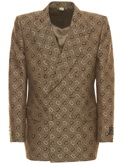 Gucci Men's Double-Breasted Horsebit Jacket