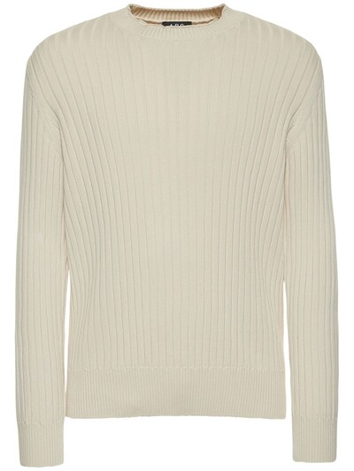 Ribbed cotton knit sweater - A.P.C. - Men | Luisaviaroma