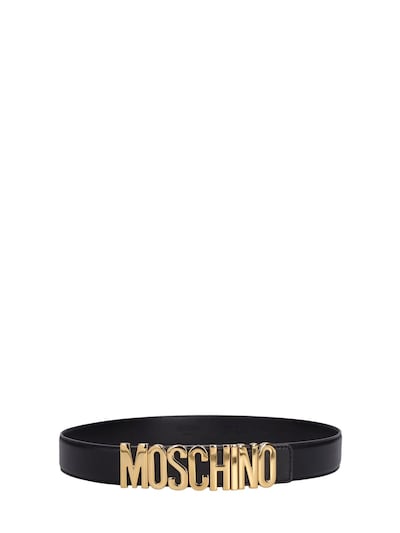 3.5cm logo leather belt - Moschino - Men | Luisaviaroma