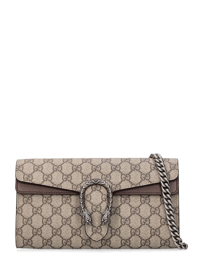 Dionysus GG Supreme Mini Shoulder Bag in Beige - Gucci