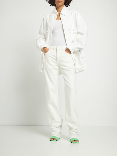 Cotton denim oversized shirt jacket - The Attico - Women | Luisaviaroma