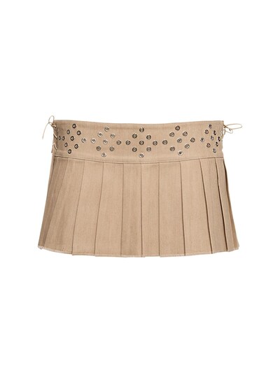 Pleated studded denim mini skirt - Ludovic De Saint Sernin - Women |  Luisaviaroma