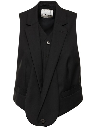 Wool & cashmere gabardine vest - Noir Kei Ninomiya - Women