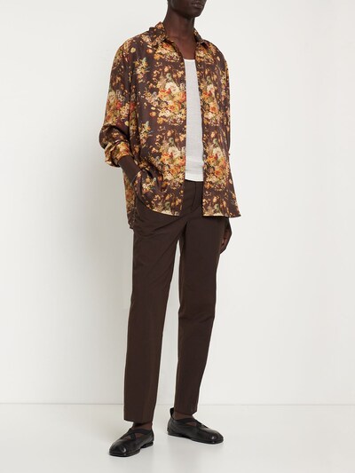 Flower Print Silk Twill Shirt - Nanushka - Men 