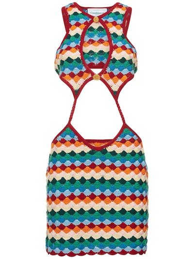 Casablanca - Rainbow crochet cutout mini dress - Multicolor | Luisaviaroma