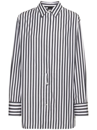 Cotton poplin striped oversized shirt - Aspesi - Women | Luisaviaroma