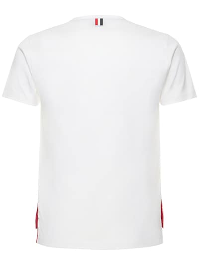 Striped pocket cotton t-shirt - Thom Browne - Men | Luisaviaroma