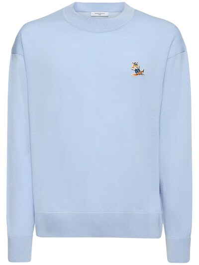 Dressed fox patch crewneck sweater - Maison Kitsuné - Men