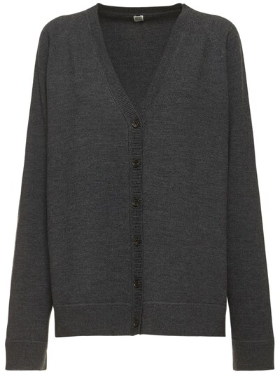 Raglan sleeve wool cardigan - Toteme - Women | Luisaviaroma