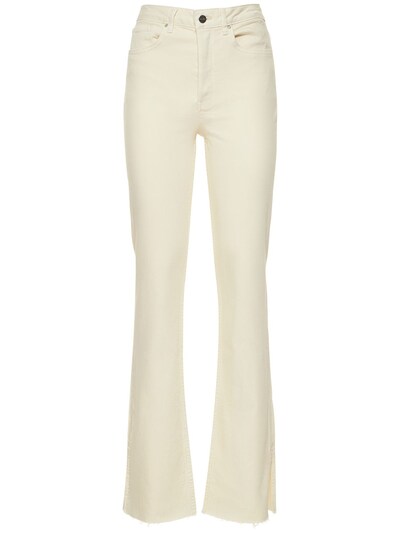 ANINE BING: Jean droit en coton stretch Roxanne - Blanc - women_0 | Luisa Via Roma