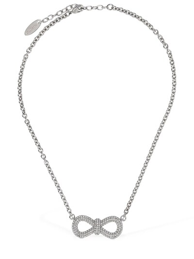 luisaviaroma.com | Mach & Mach Crystal bow collar necklace