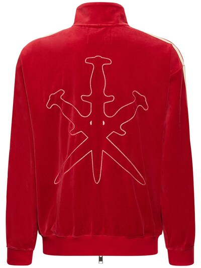 Unknown - Velour track jacket w/dagger detail - Red | Luisaviaroma