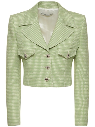 Sequined tweed boxy cropped blazer - Alessandra Rich - Women