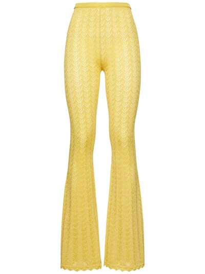 Lace knit flared pants w/ lurex - Alessandra Rich - Women | Luisaviaroma