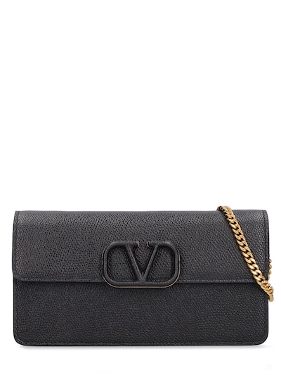 VSLING Metallic Leather Wallet on Chain
