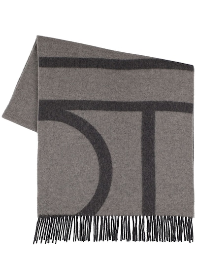 Monogram jacquard wool scarf - Toteme - Women