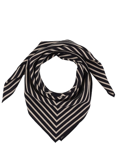 Signature monogram silk scarf black