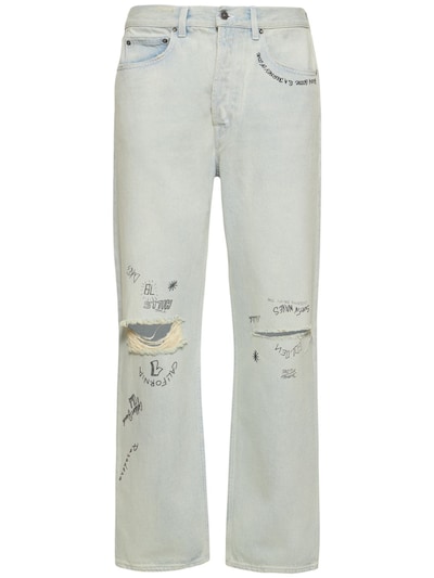 Jeans Dritti In Denim Luisaviaroma Uomo Abbigliamento Pantaloni e jeans Jeans Jeans straight 