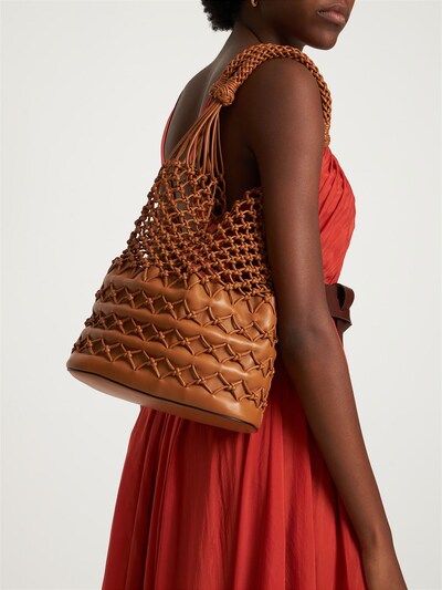 Crochet leather tote bag - Alberta Ferretti - Women | Luisaviaroma