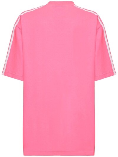 Balenciaga: Adidas medium fit cotton t-shirt - Neon Pink - women_4 | Luisa Via Roma