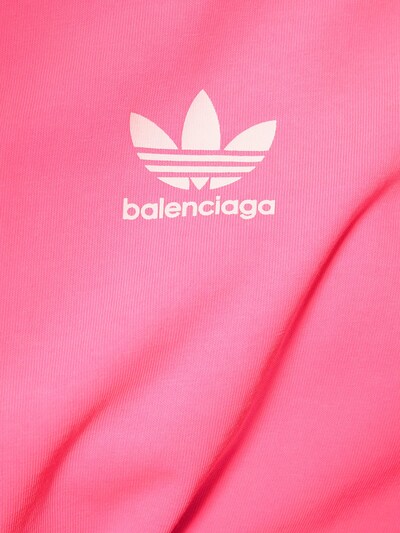 Balenciaga: Adidas medium fit cotton t-shirt - Neon Pink - women_3 | Luisa Via Roma