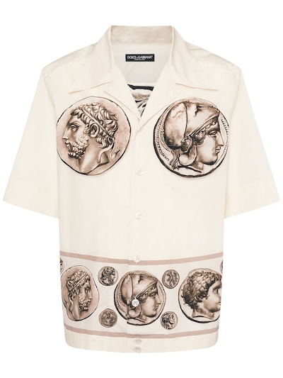 Ancient coins print cotton poplin shirt - Dolce & Gabbana - Men