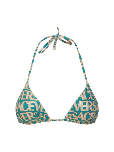 Logo Print Triangle Bikini Top Versace Women Luisaviaroma