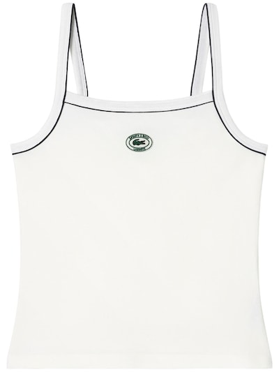 Chanel White Ribbed Logo Tank Top - ShopperBoard